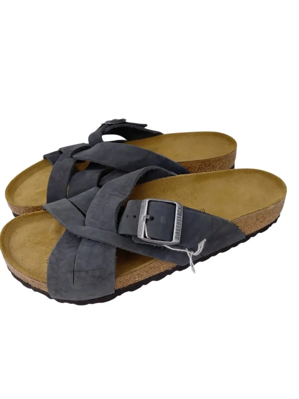 Birkenstock Lugano Black Oiled Leather Sandals Mens 9 New